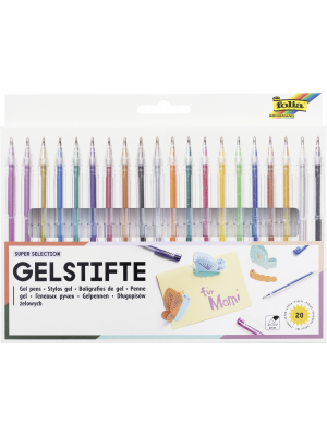 folia Gel Pens 20 pens in Assorted Colours