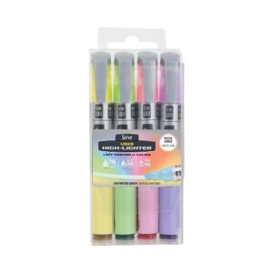 Serve Liquid Ink Highlighter 4 Pcs Wallet Pastel Colours