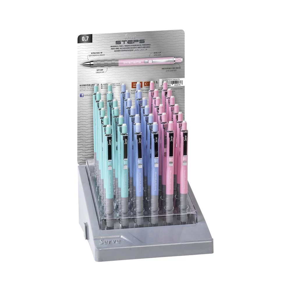 Serve Mechanical Pencil 0.7Mm Steps 0.7Mm Pastel Colors