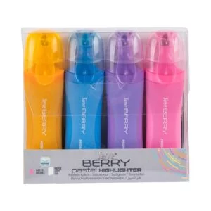 Serve Berry Highlighter 4 Pcs Wallet Pastel Colours