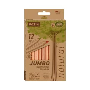 Fatih Coloured Pencils Natural Jumbo Full Length 12 Colours