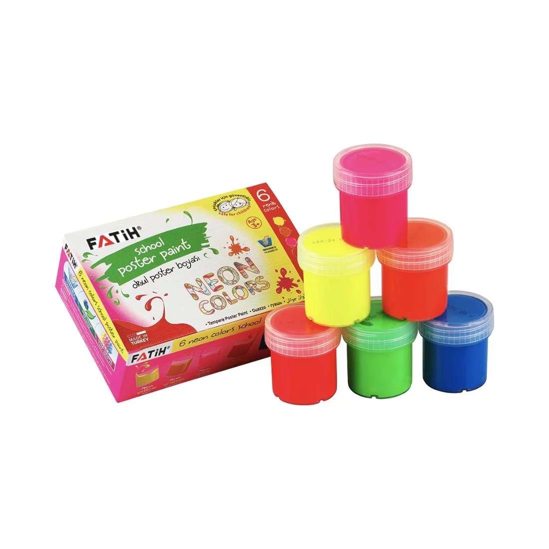 Fatih Gouache Paint Neon 12 Colours 6X25Ml