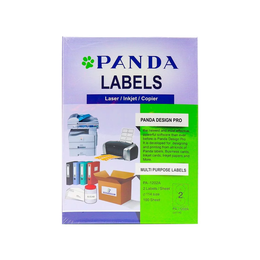 Panda Multi Purpose Labels White Cd 2/Page Size A4 Label Sticker