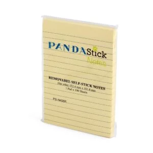 PANDA Sticky Notes Repositionable Self Adhesive Ruled 3x4 Inch Yellow