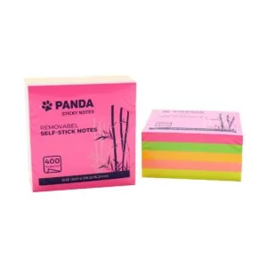PANDA Sticky Notes Repositionable Self Adhesive 3x3 Inch Assorted Color