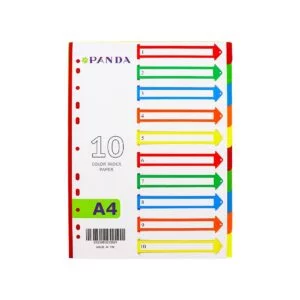 PANDA Dividers Colored Paper Without Printed Tabs 1-10, Size A4