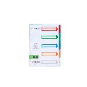 PANDA Dividers Colored Plastic Pp With Printed Tabs 1-5, Size A4