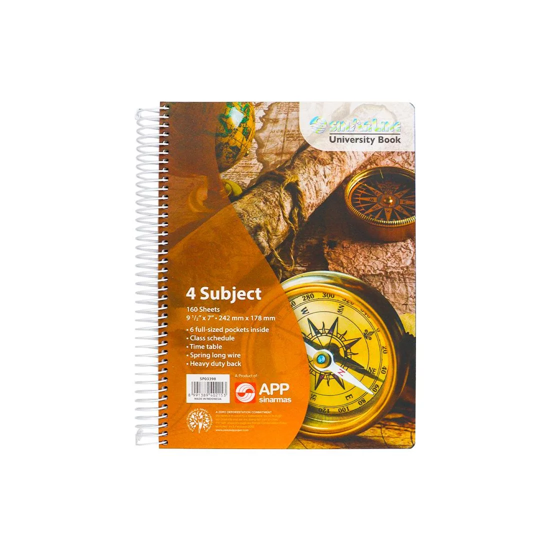 Sinarline University Book Pp Spiral 4-Subject 24.2X17.8Cm 160 Sheets - Image 2