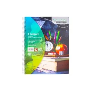 SinarLine University Book PP Spiral 3-Subject 27.9x21.5cm 120 Sheets