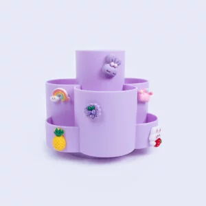 Pen Holder Plastic with 7 Compartments - Pink