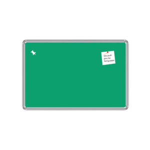 PANDA Notice Board Green Felt, Aluminum Frame