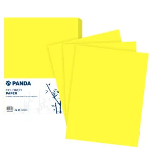 Panda Bristol Colored Paper - Single Color 80g, A4 Size - Yellow