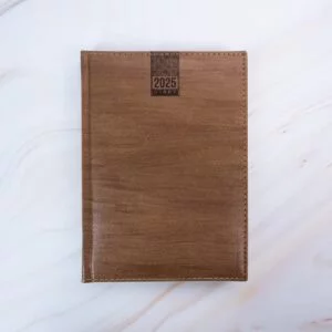 Classic Weekly Planner 2025 Faux Leather Diary with Map Design