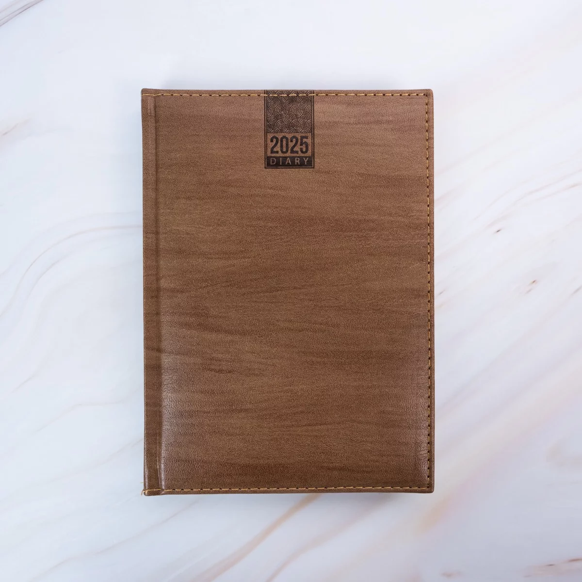 Classic Weekly Planner 2025 Faux Leather Diary With Map Design
