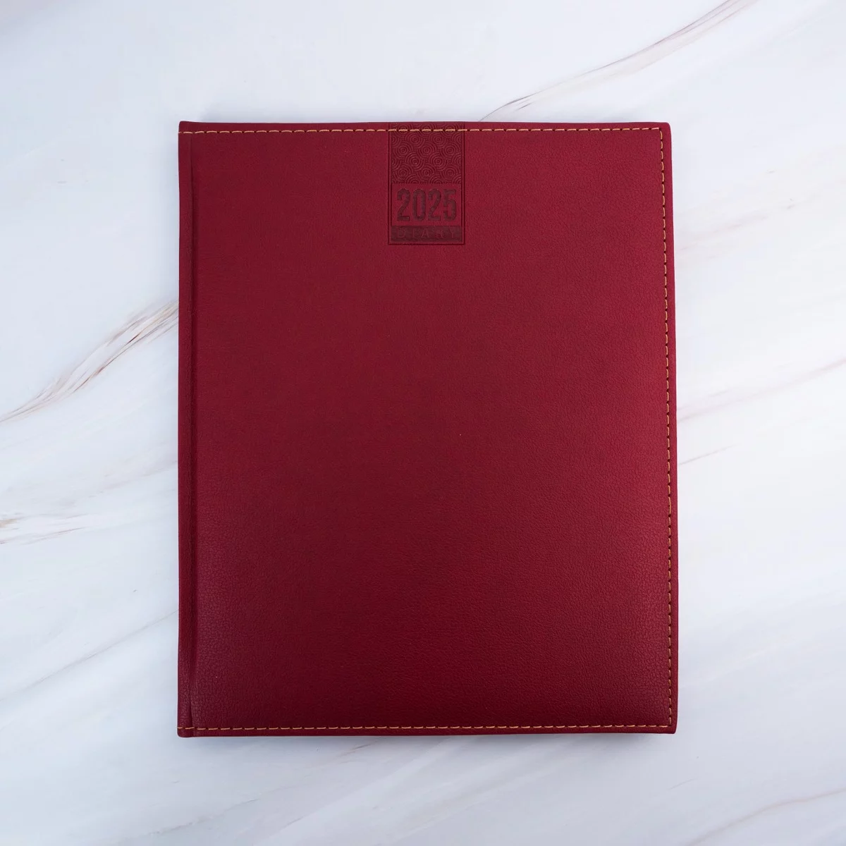 2025 Weekly Planner With Premium Red Leatherette Cover