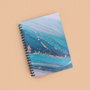 A4 Spiral Notebook with Hard Cover - Blue Marble