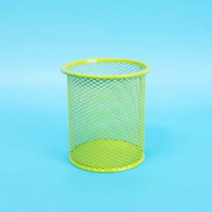 Bright Green Metal Mesh Pencil Holder