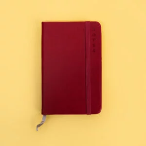 Small-Sized Lined Notebook with Elastic Closure A6 - Red