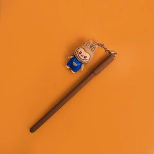 Labubu Pen with Keychain - Brown
