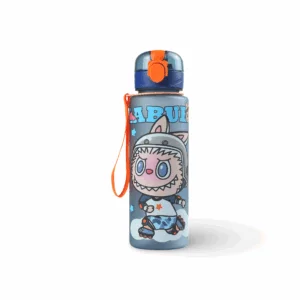 Labubu water bottle plastic 600 ml blue