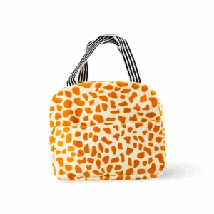 Giraffe Print Plush Lunch Bag