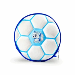 Round Football Backpack with Puppy Print Blue