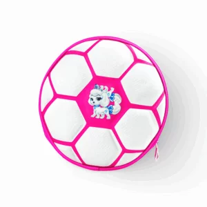 Round Football Backpack with Puppy Print Pink