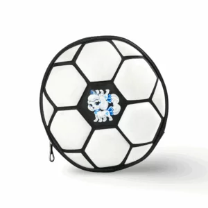 Round Football Backpack with Puppy Print black