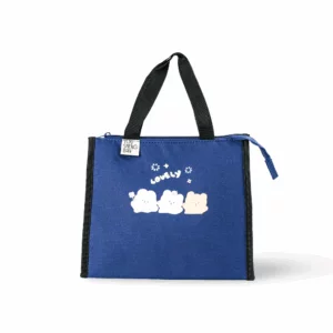 Cartoon Insulated Lunch Bag Assorted Designs-Lovely Blue