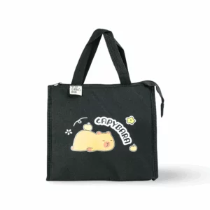 Cartoon Insulated Lunch Bag Assorted Designs-Capy Bear Black