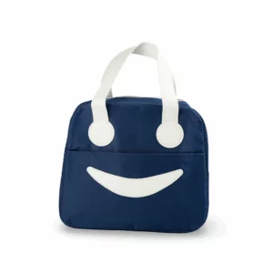 Minimalist Smile Face Lunch Bag Dark Blue