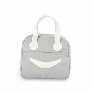Minimalist Smile Face Lunch Bag Grey