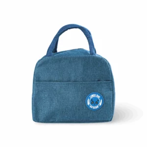 Thermal Lunch Bag with Panda Badge Blue