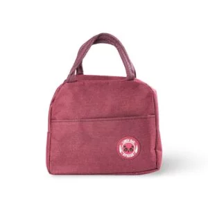 Thermal Lunch Bag with Panda Badge Maroon