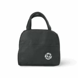 Thermal Lunch Bag with Panda Badge Black