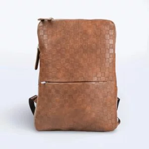 Men's Faux Leather Backpack brown