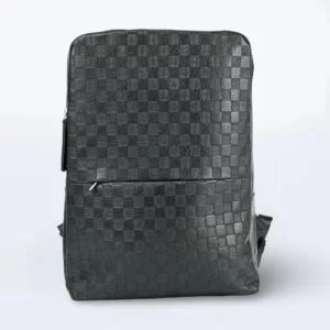 Men's Faux Leather Backpack black