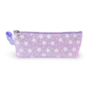 Purple Floral Pencil Case – Soft Fabric