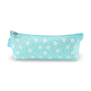 Sky Blue Floral Pencil Case – Soft Fabric