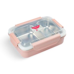 Stainless Steel Compartment Lunch Box - Pink