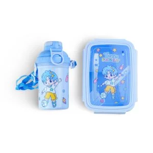 Lunch Box & Bottle Set - Tutu Family Design Blue