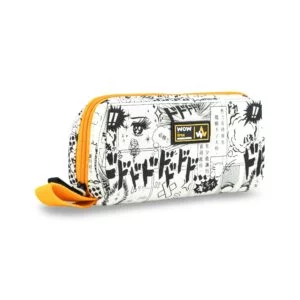 Anime Print Zipper Pencil Case - Yellow