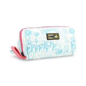 Anime Print Zipper Pencil Case - Blue