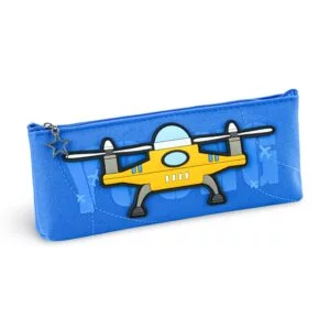 Canvas Pencil Case - Yellow Airplane