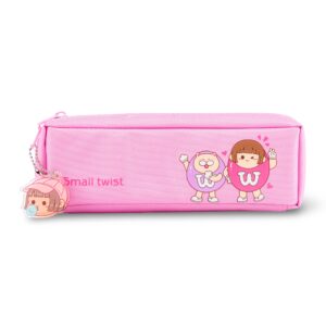 Cartoon Girl Pencil Case - Light Pink
