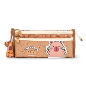 Capybara Brown Multi-Pocket Pencil Case