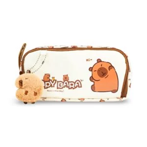 Capybara White Pencil Case with Cute Print