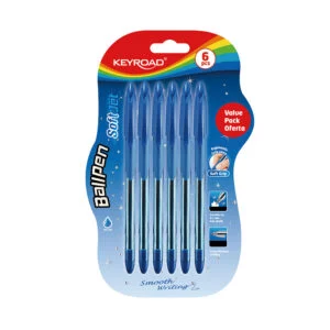 KEYROAD BALLPEN SOFT JET BLUE SET of 6 KR972053