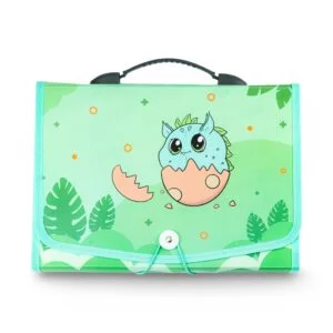 Kids Cartoon Expanding File Folder - Green Dino Egg
