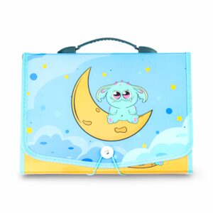 Kids Cartoon Expanding File Folder - Blue Moon Bunny